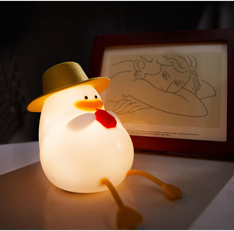 LED Night Light Rechargeable Duck Night Lamp Silicone Dimmable Lamps Bedside Nightlights Room Decor Kids Gift