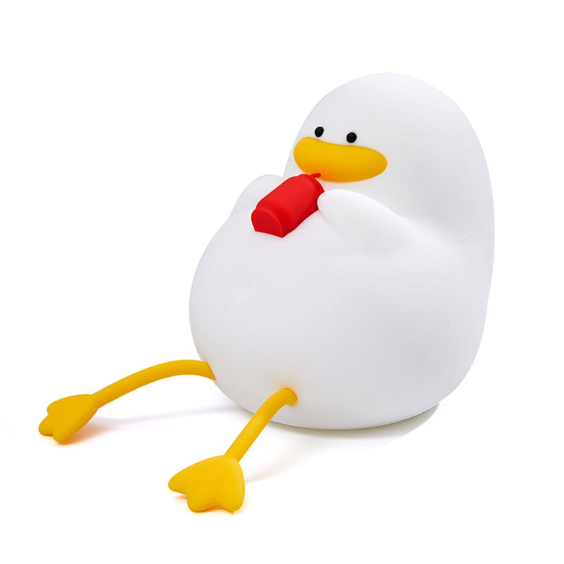 LED Night Light Rechargeable Duck Night Lamp Silicone Dimmable Lamps Bedside Nightlights Room Decor Kids Gift